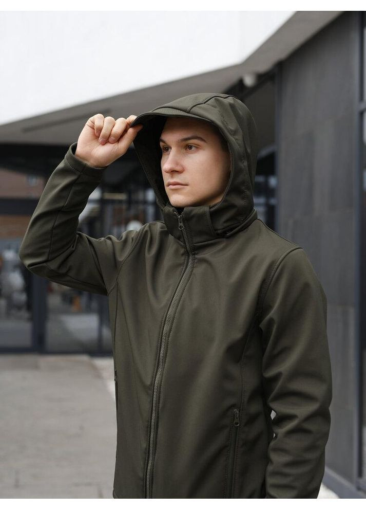 Оливкова (хакі) демісезонна базова куртка soft shell Vakko