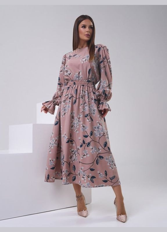 Бежевое платье sa-549 бежевое ISSA PLUS однотонное