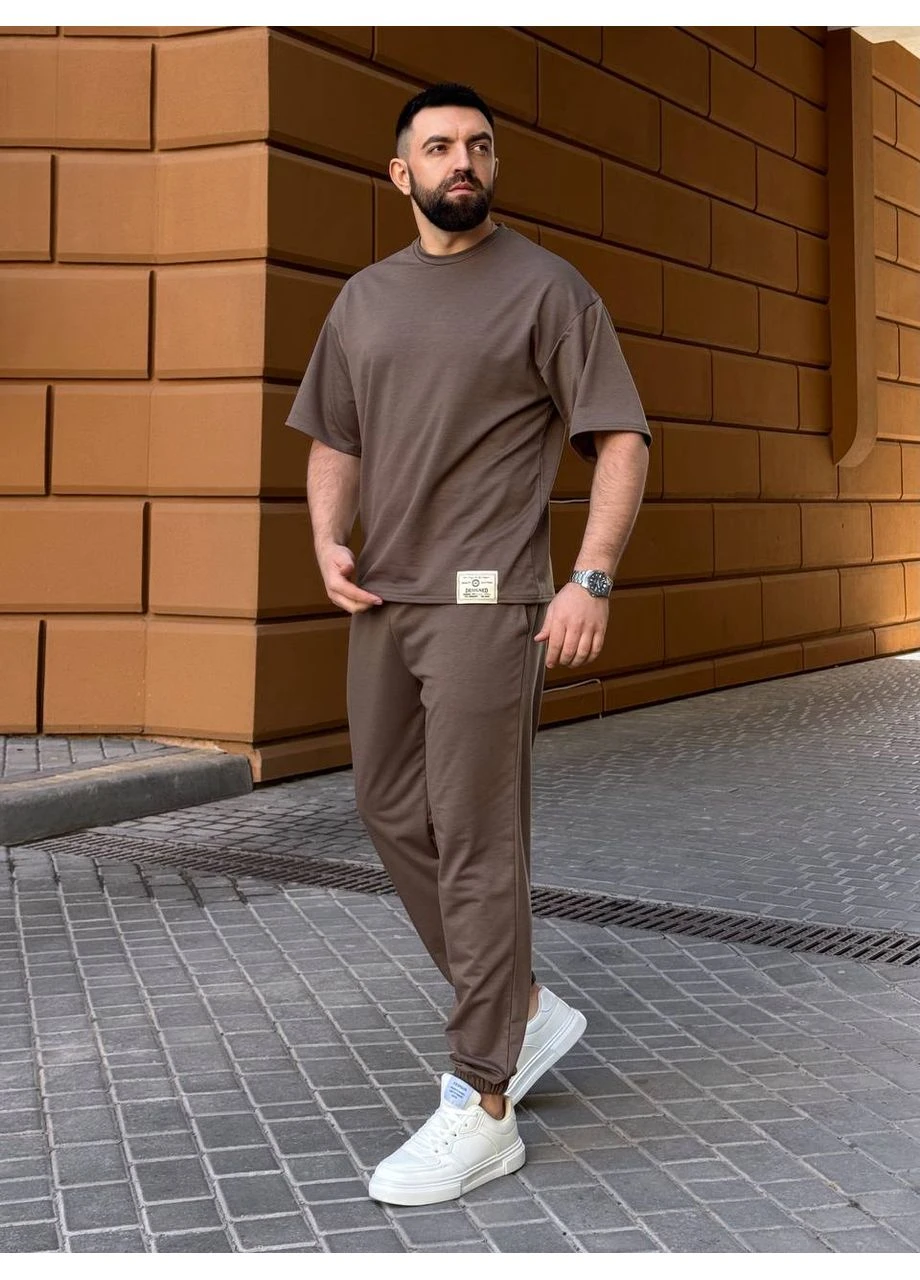 Костюм мужской легкий штаны+футболка Fashion (385428720)