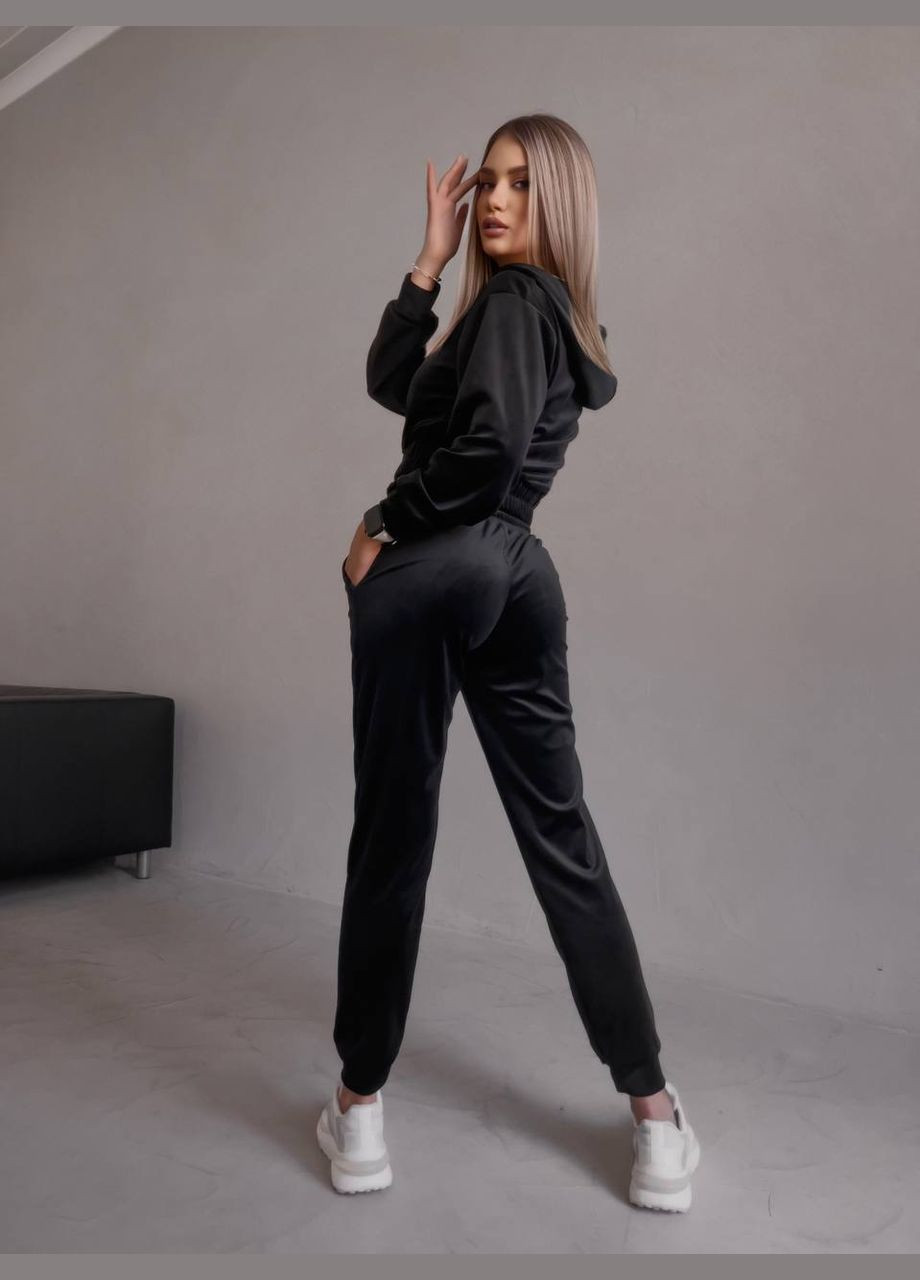 Велюровый костюм с укороченной кофтой на змейке Nositi 10364-12оля (316211088)