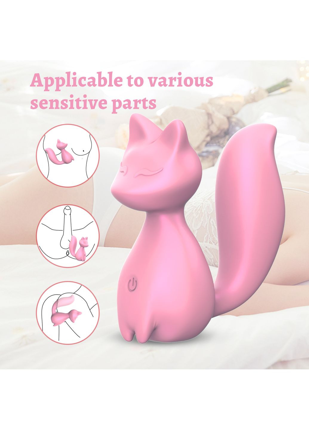 Міні-вібратор кліторальний Doris у формі лисиці світло-рожевий, 10 режимів вібрації Every Night Toys (366890253)