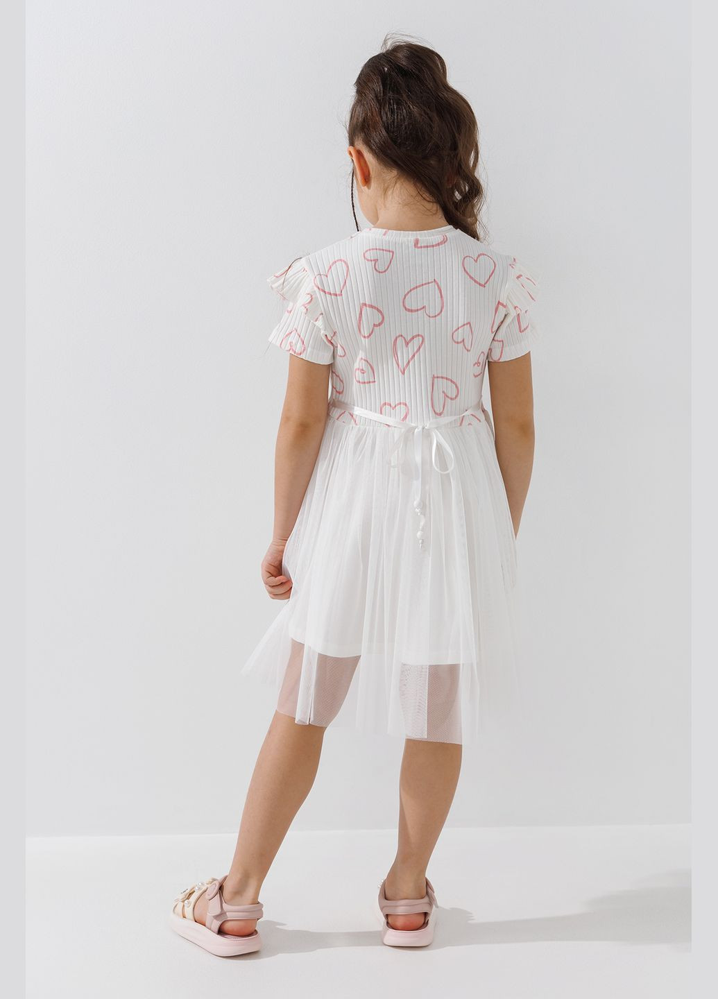 Молочное платье с принтом для девочки 16587 110 см shop (2000990961624) Baby Show (322213070)