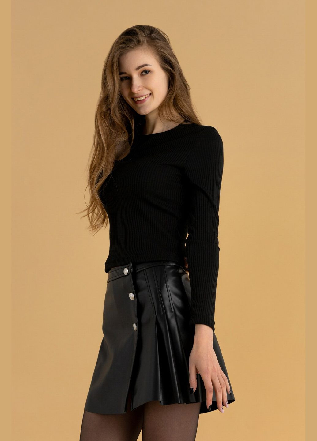 Лонгслив однотонный женский WTC02334 Черный shop (2000990324481) LAWA (329034164)