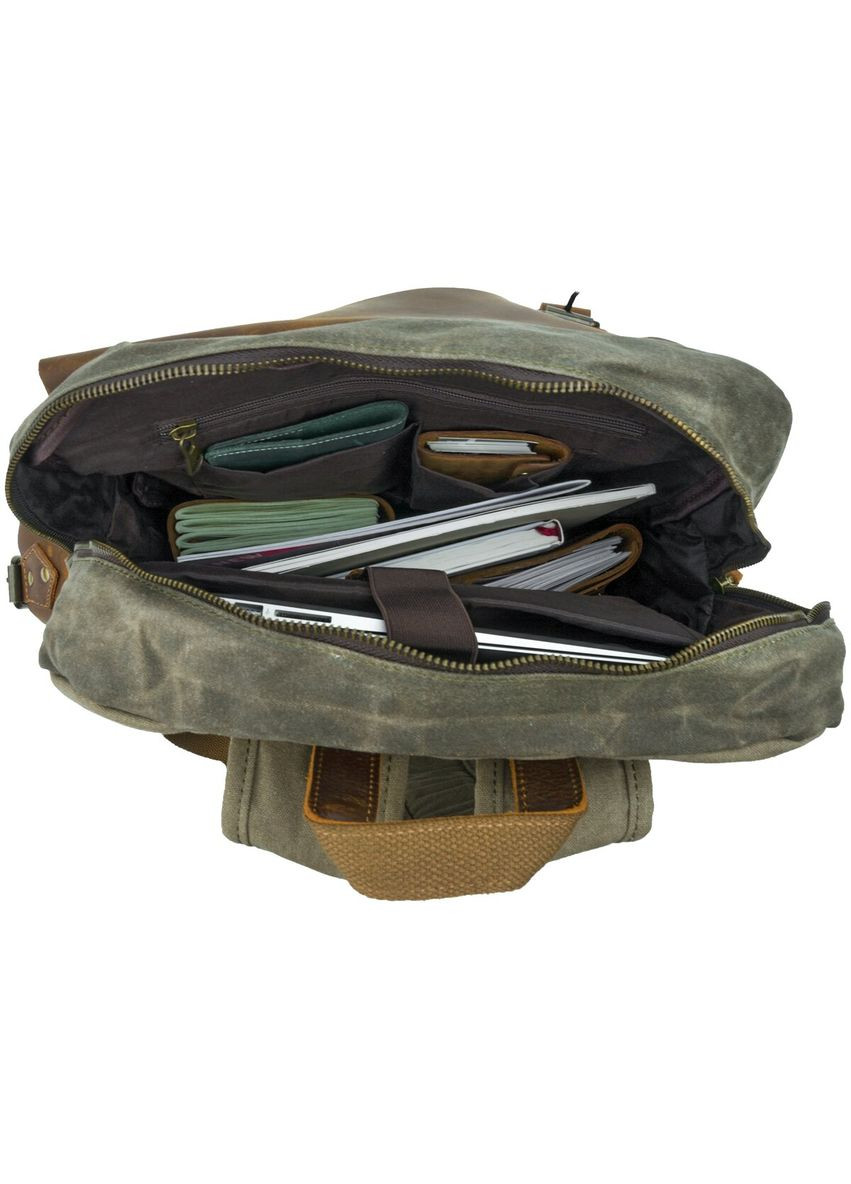 Рюкзак для подорожей туристичний чоловічий canvas 20107 Болотний Vintage (301871675)