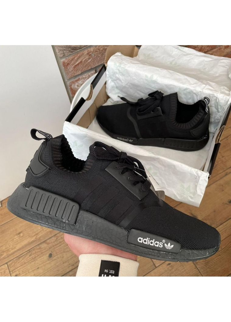 Чорні Осінні кросівки чоловічі adidas nmd black 2 адідас No Brand
