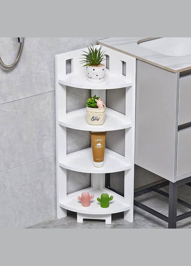 Стеллаж угловой для ванной из дерева Привальта 24 зефир (ВУГ-241220) No Brand (328091013)