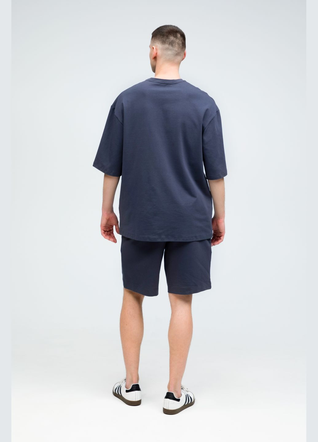 Костюм футболка оверсайз и шорты мужской темно-серый RAY Basic (331006496)