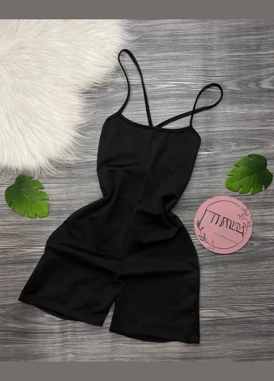 Комбінезон жіночий Україна комбінезон-шорти однотонний чорний спортивний, повсякденний, кежуал, джинсовий