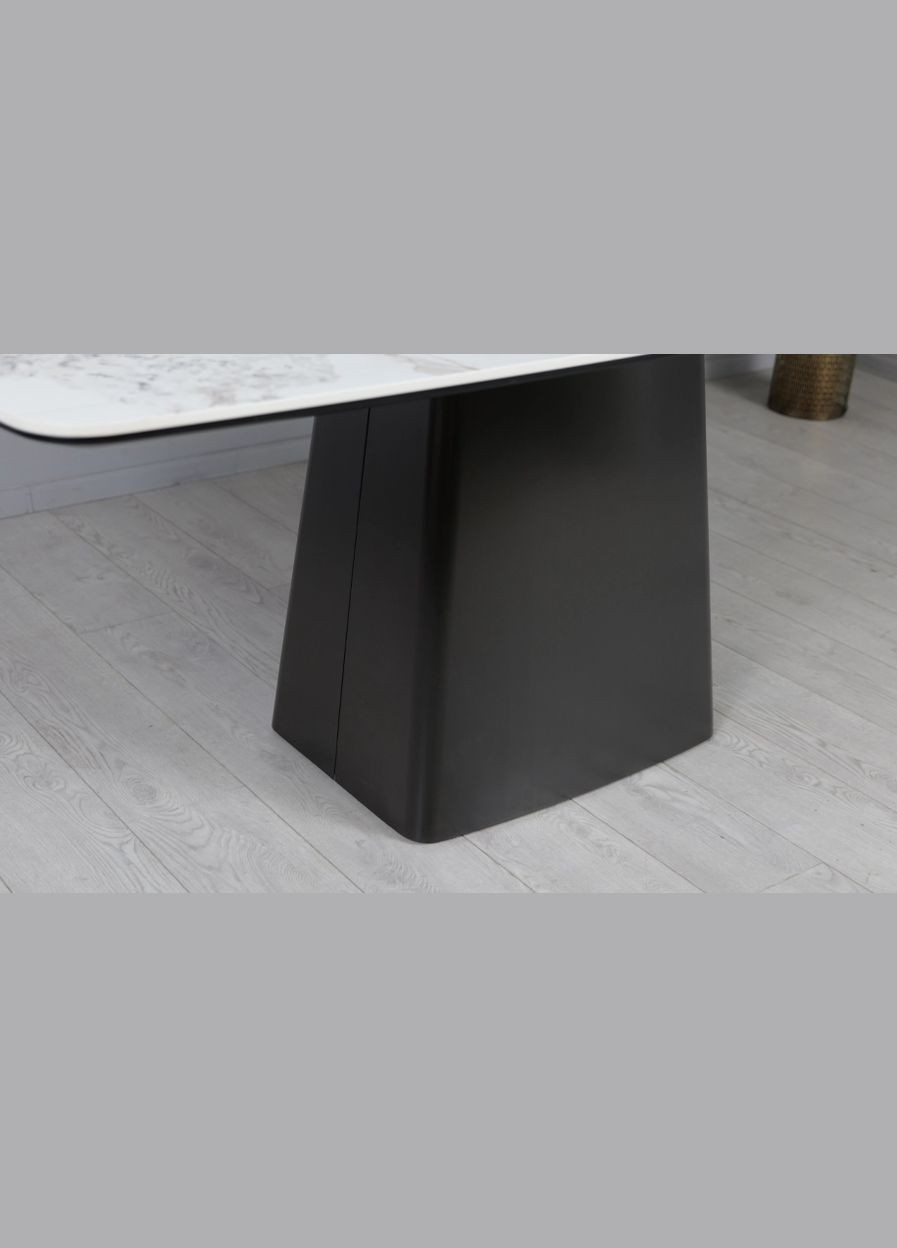 Стол Титан обеденный белый глянец 1800x900x750 графит ноги Prestol (352267818)