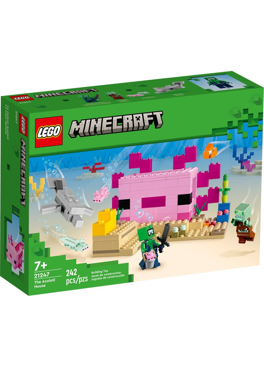 Конструктор Minecraft ДомАксолотль (21247) Lego (296552710)
