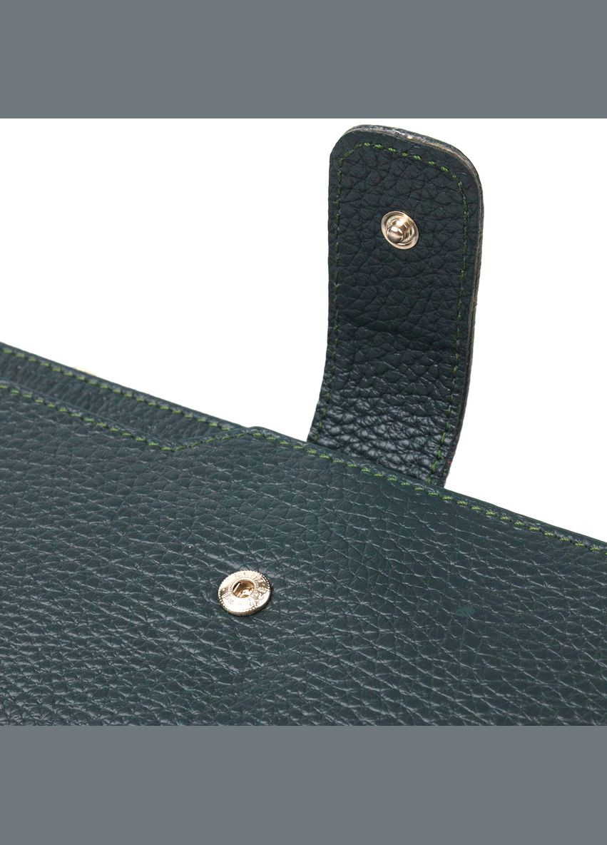 Женский кошелек из натуральной кожи с монетницей 21643 Зеленый Canpellini (306881735)