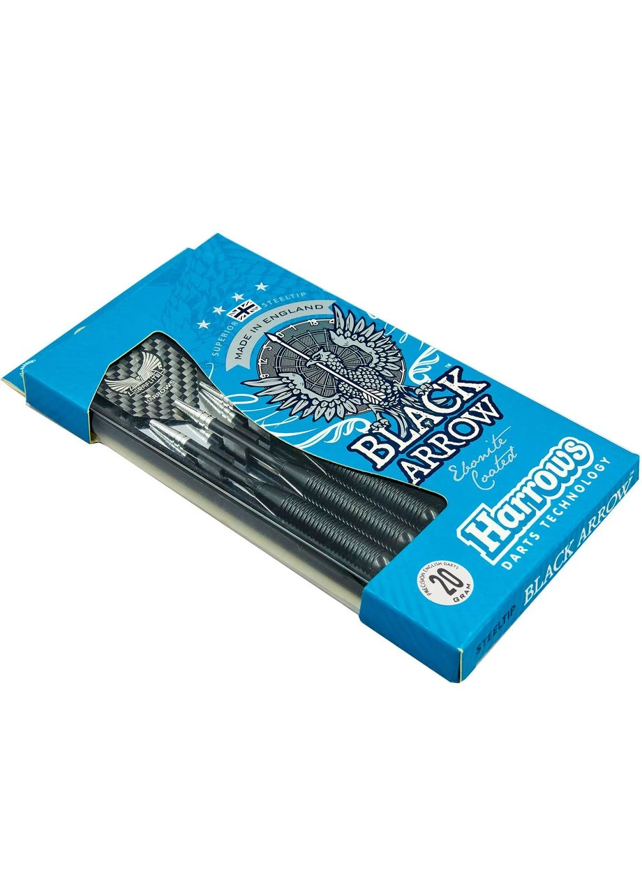 Дротики для гри в дартс циліндричні BLACK ARROW Steel Tip (латунь, вага 20гр, 3шт., +3хвіст, +3опер) Harrows (361439448)