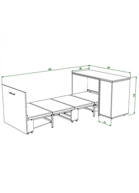 Кровать-трансформер + Письменный стол + Тумба + Комод (4 в 1) Knap Knap Sirim-C3 (369637066)