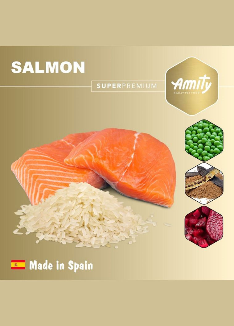 Сухий корм для собак Super Premium Salmon, сухий корм для дорослих собак, з лососем 4 кг (8436538949597) AMITY (316226968)