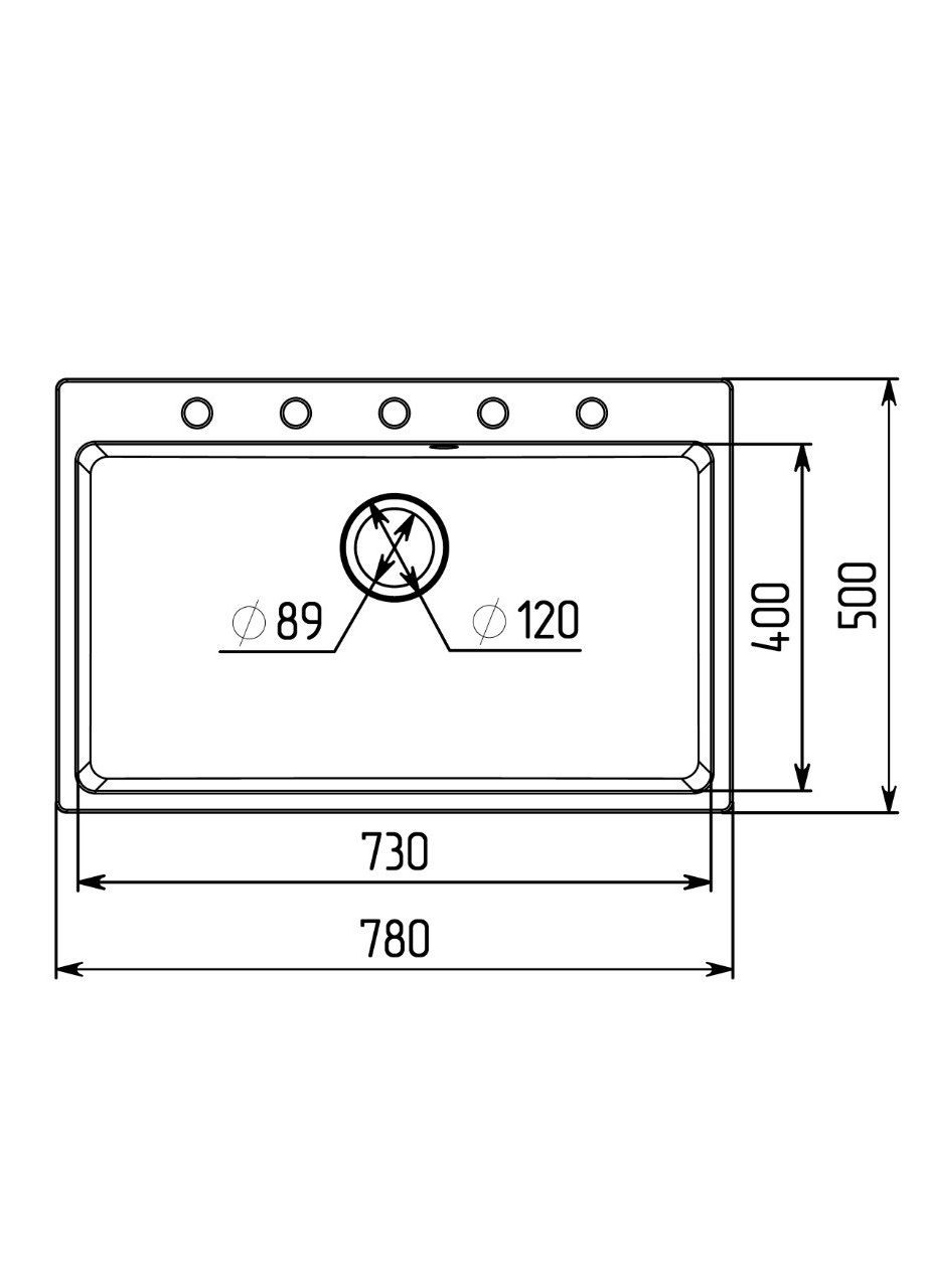Гранітна мийка для кухні 7850 Bogema матова (сіра) Valeso (358059803)