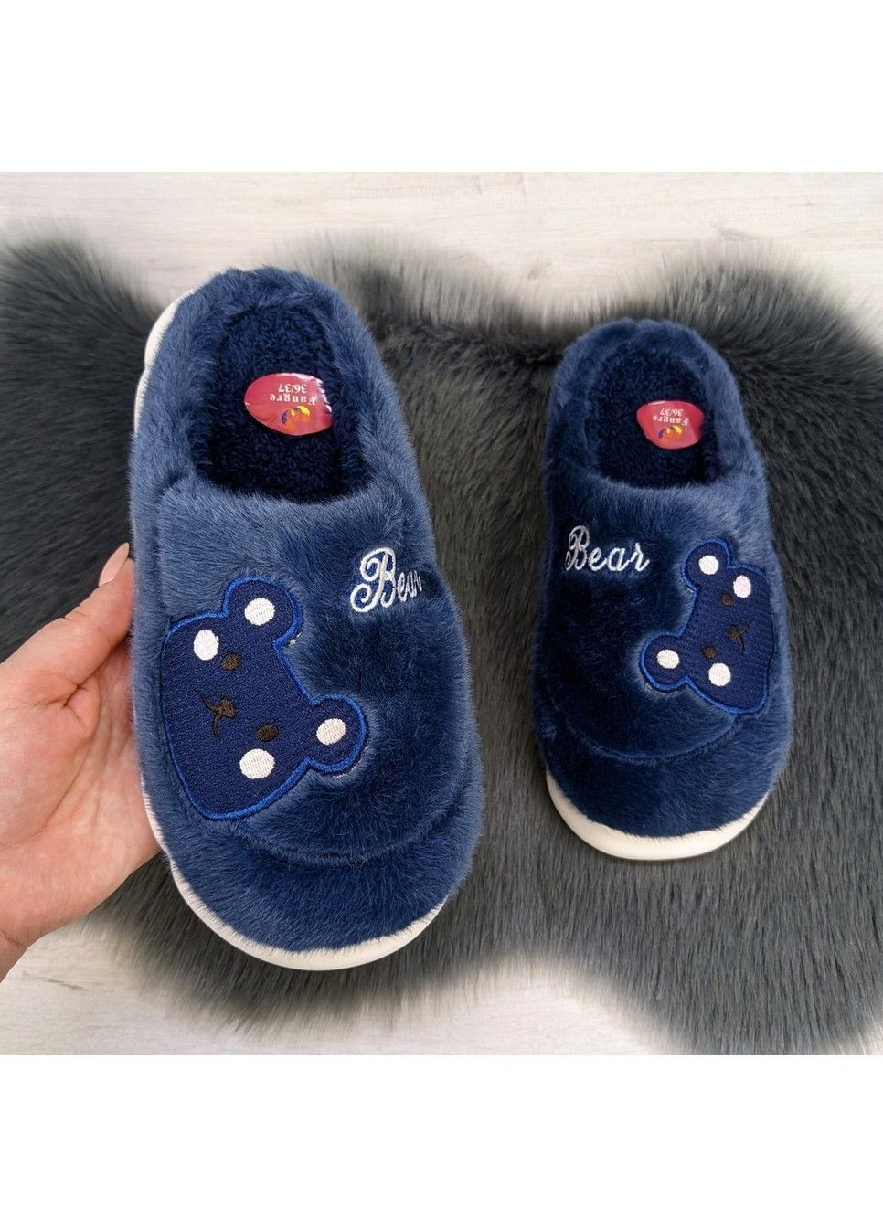Синие тапочки домашние теплые женские или подростковые Fashion