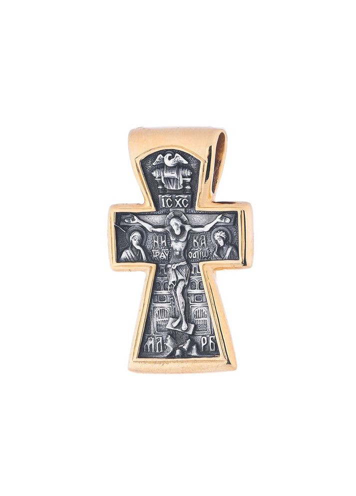 Серебряный крест Распятие. Богоявление (позолота) 132436 Oniks (264022904)