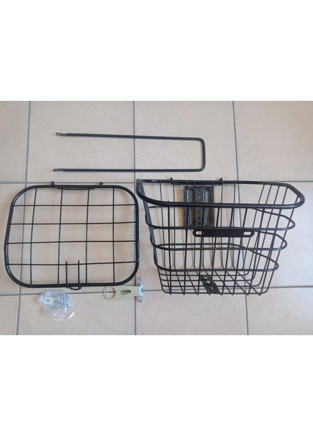 Корзина велосипедная Baisike стальная с крышкой, черная No Brand (359457277)