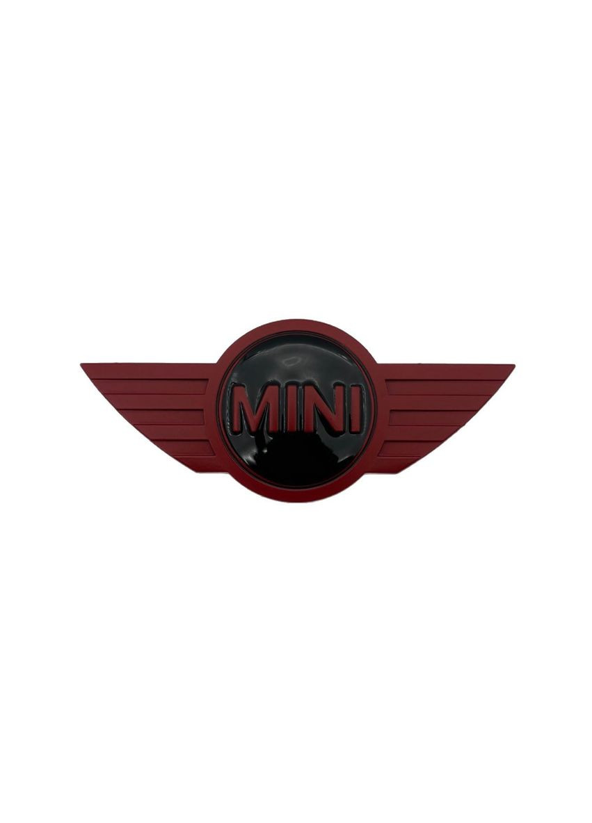 Эмблема передняя, задняя красная+черный 114x49мм металл (на скотче) Mini (369610951)