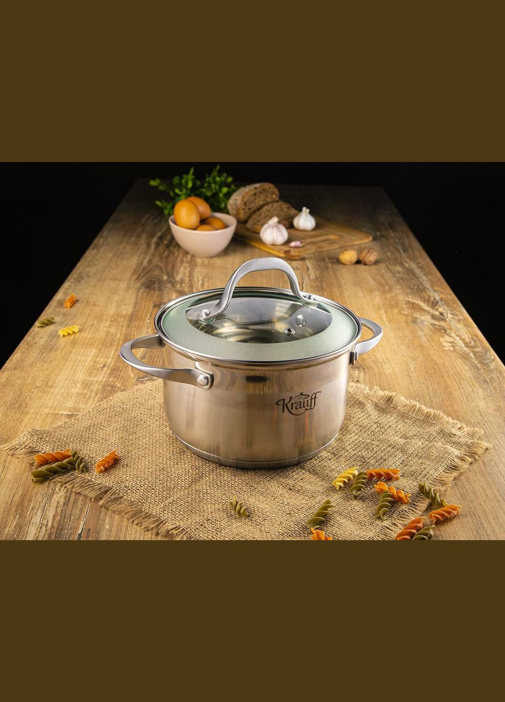 Кастрюля нержавейка с крышкой Lokka 20 см, 3.9 л (26-242-034) Krauff (334713936)