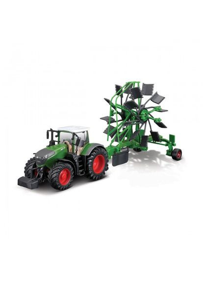 Модель ТРАКТОР FENDT 1050 VARIO с роторными валковыми граблями (10 cm) Bburago (315155031)
