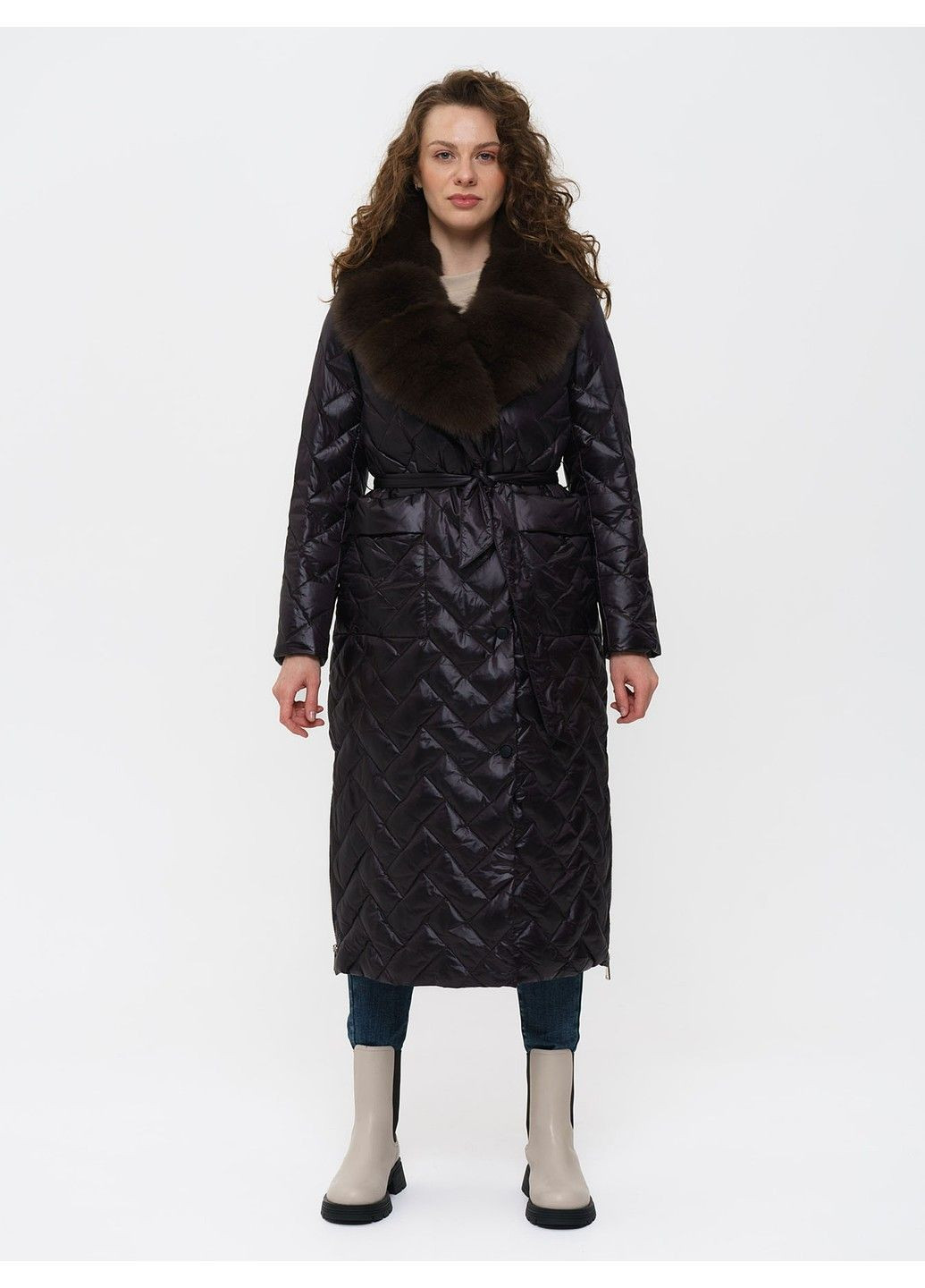 Черная зимняя пальто 21 - 18122 Vivilona