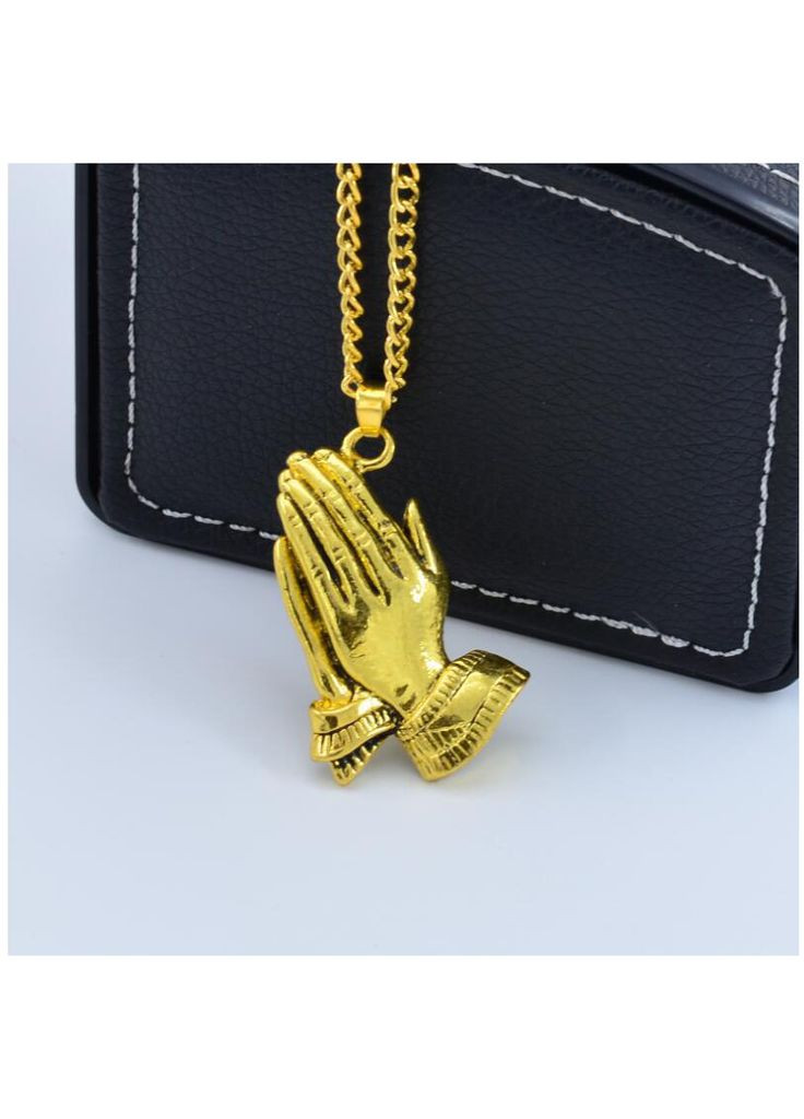 Подвеска золотая No Brand Drake Prayer Hands Gold Chain (356677696)