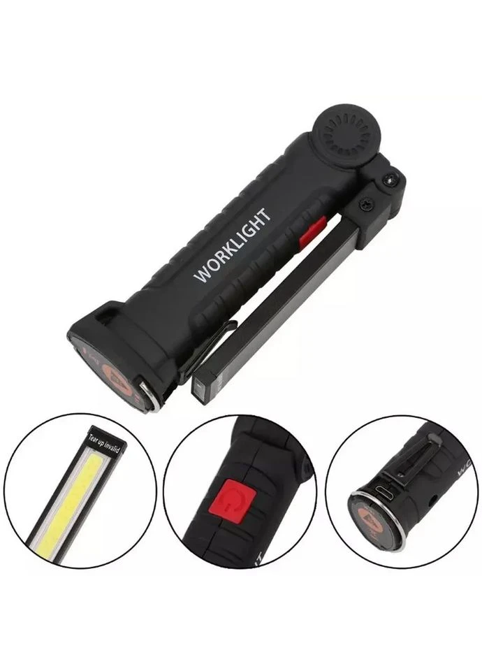 Фонарик Worklight аккумуляторный, 5 режимов работы, с магнитом и крючком, кемпинговый, перезаряжаемый No Brand (385663111)