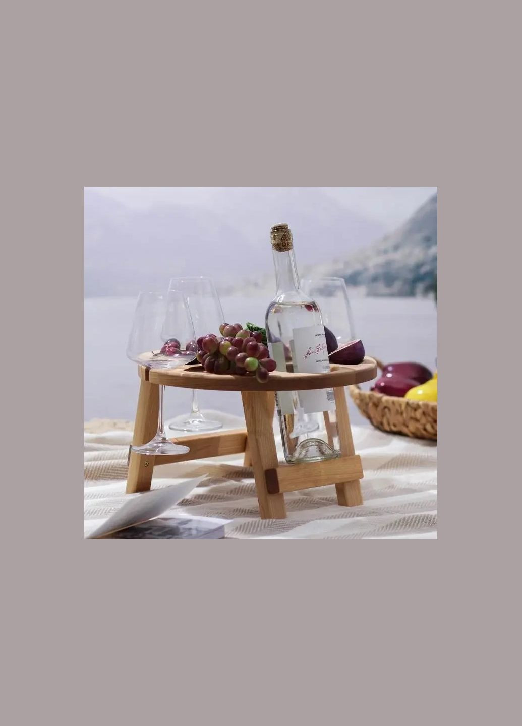 Деревянный винный столик D-35 дуб, ясень (ст-42) HM furnitura (330610605)