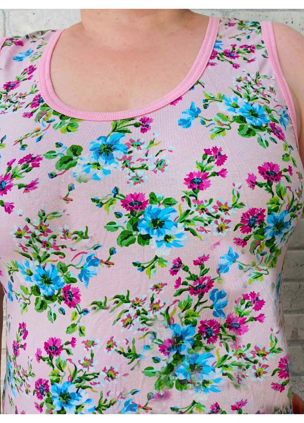 Женская летняя ночная рубашка без рукава большого размера No Brand (364237276)