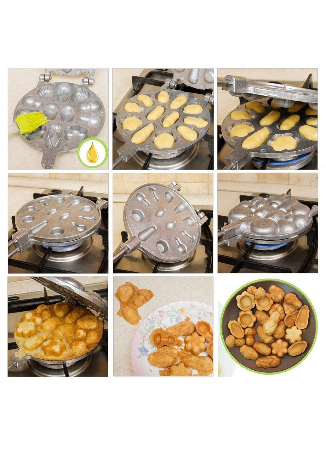 Форма для випічки горішків з начинкою горішниця для половинок печива асорті (велика) ХЕАЗ (368580574)