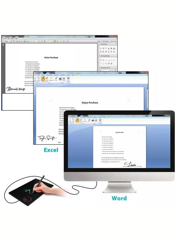 Графічний планшет 10Moons G50 з підтримкою Android та чохлом у подарунок No Brand (322635161)