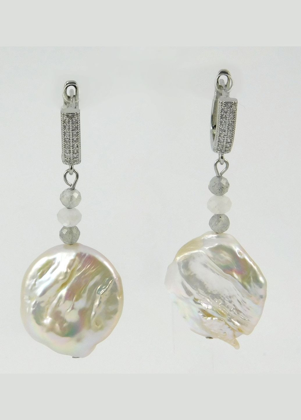 Серьги "НюВижн" Жемчуг, Лабрадор, Адуляр 13.10.28.855 Fursa fashion (315590946)