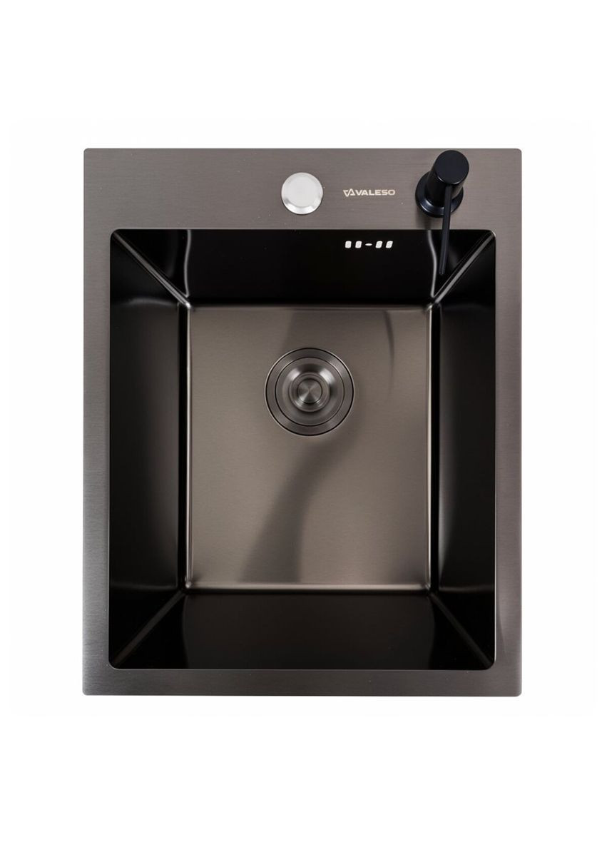 PVD Кухонная раковина Black 40*50 ручной работы (Siphon Round 3,0/0,8) Valeso (336937359)