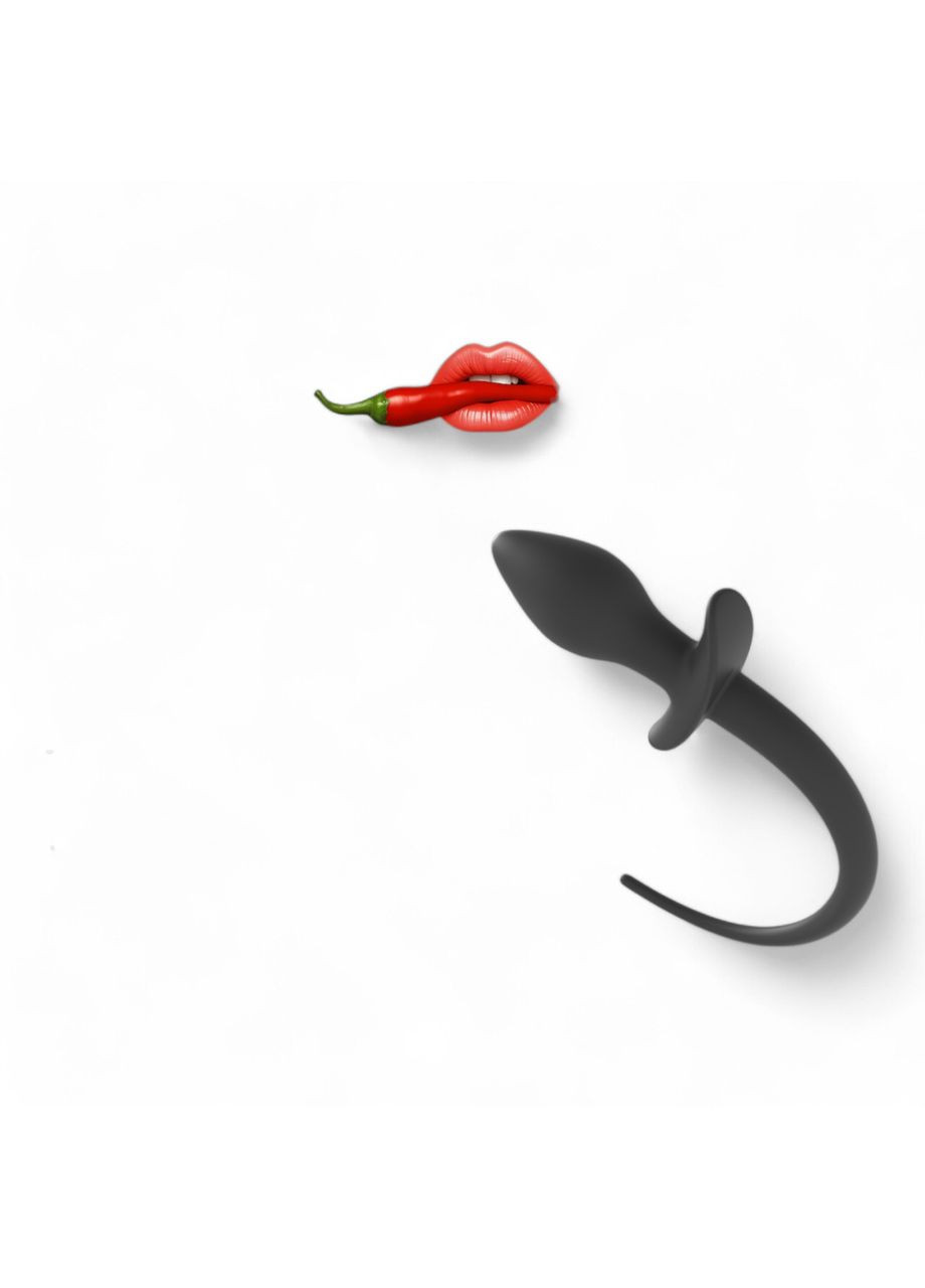 Анальна пробка собачий хвіст чорного кольору з медичного силікону Anal Plug Dog Tail OEM (317748164)