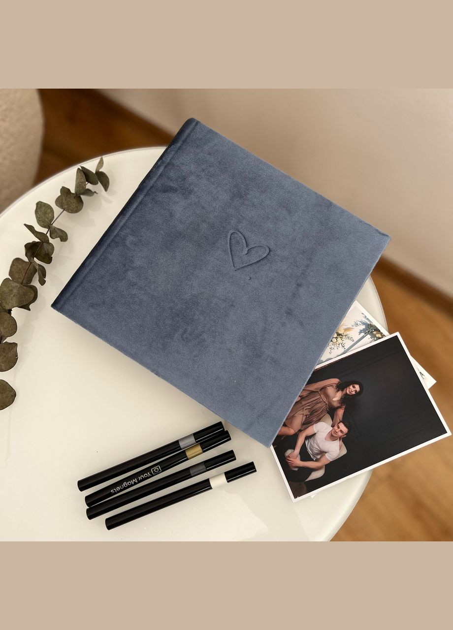 Фотоальбом 22х22 см з велюровою обкладинкою на 200 фото | Альбом для фото 10х15 Your Magnets (338861498)