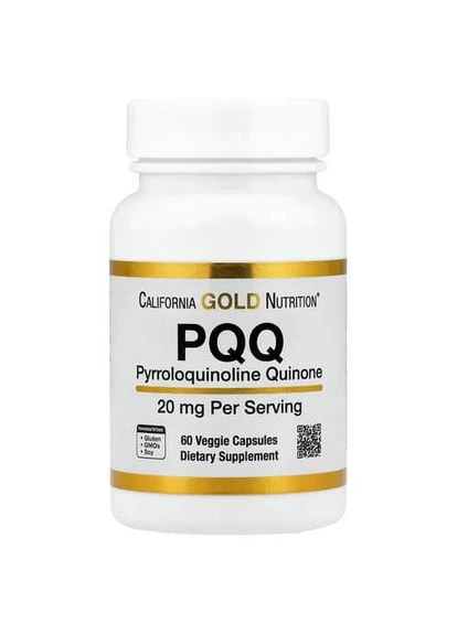 PQQ 20 мг 60 растительных капсул California Gold Nutrition (386514812)