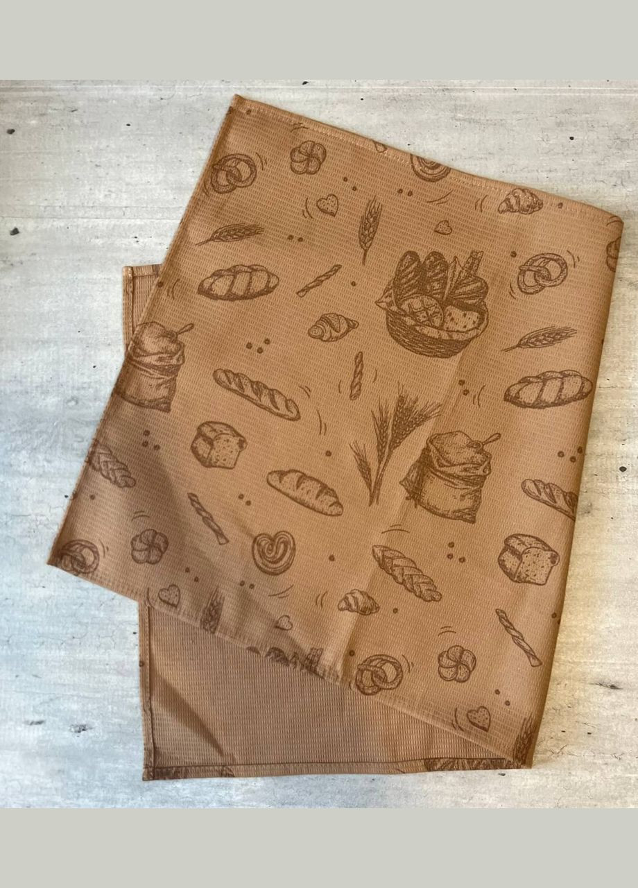 Полотенце вафельное хлопковое 40*70 см Коричневое (bas0824-2) No Brand коричневый