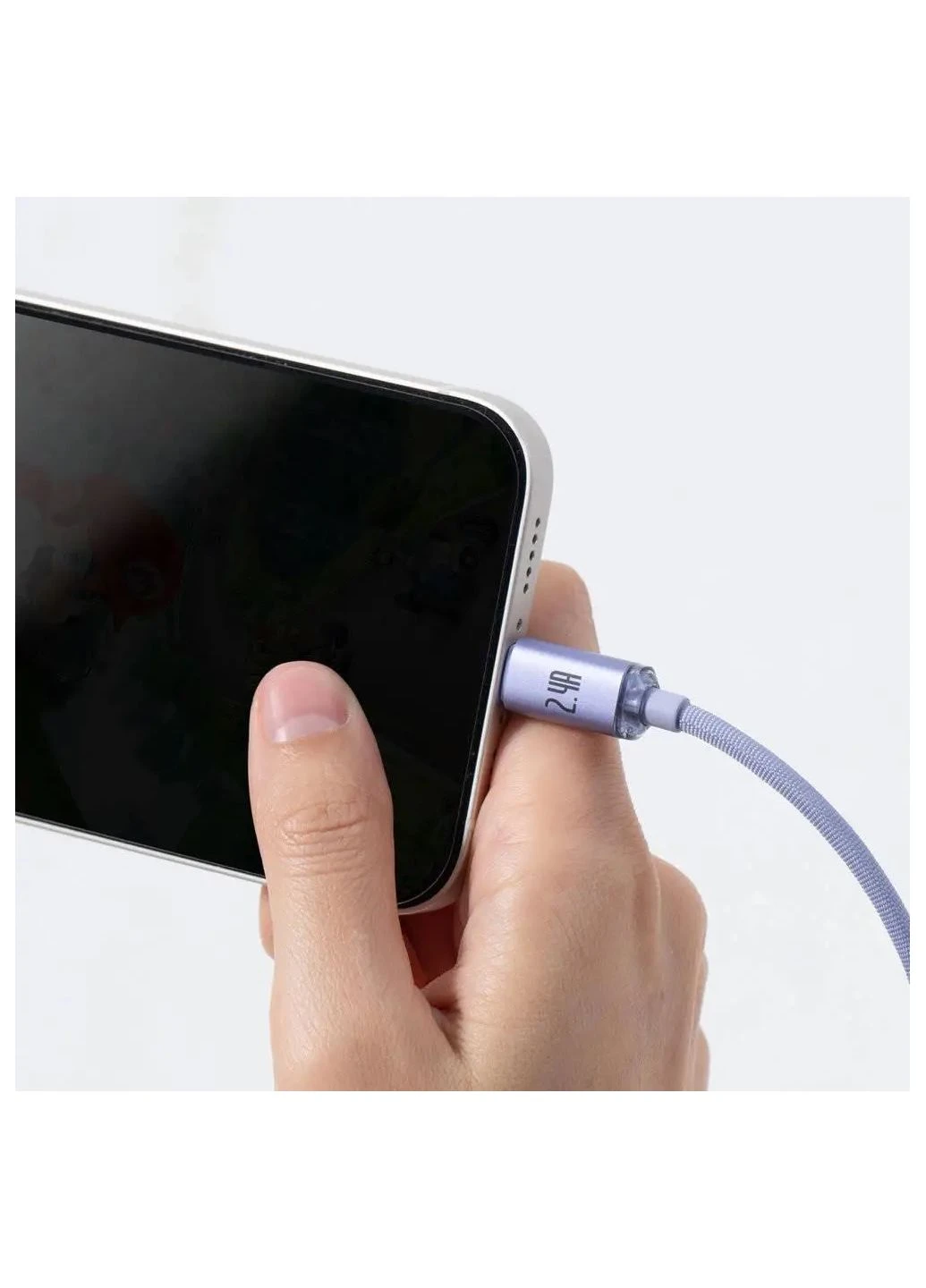 Кабель Fast Charging Data Cable USB to iP 2.4A 1.2m Пурпурный Baseus Crystal Shine Series (378307142)