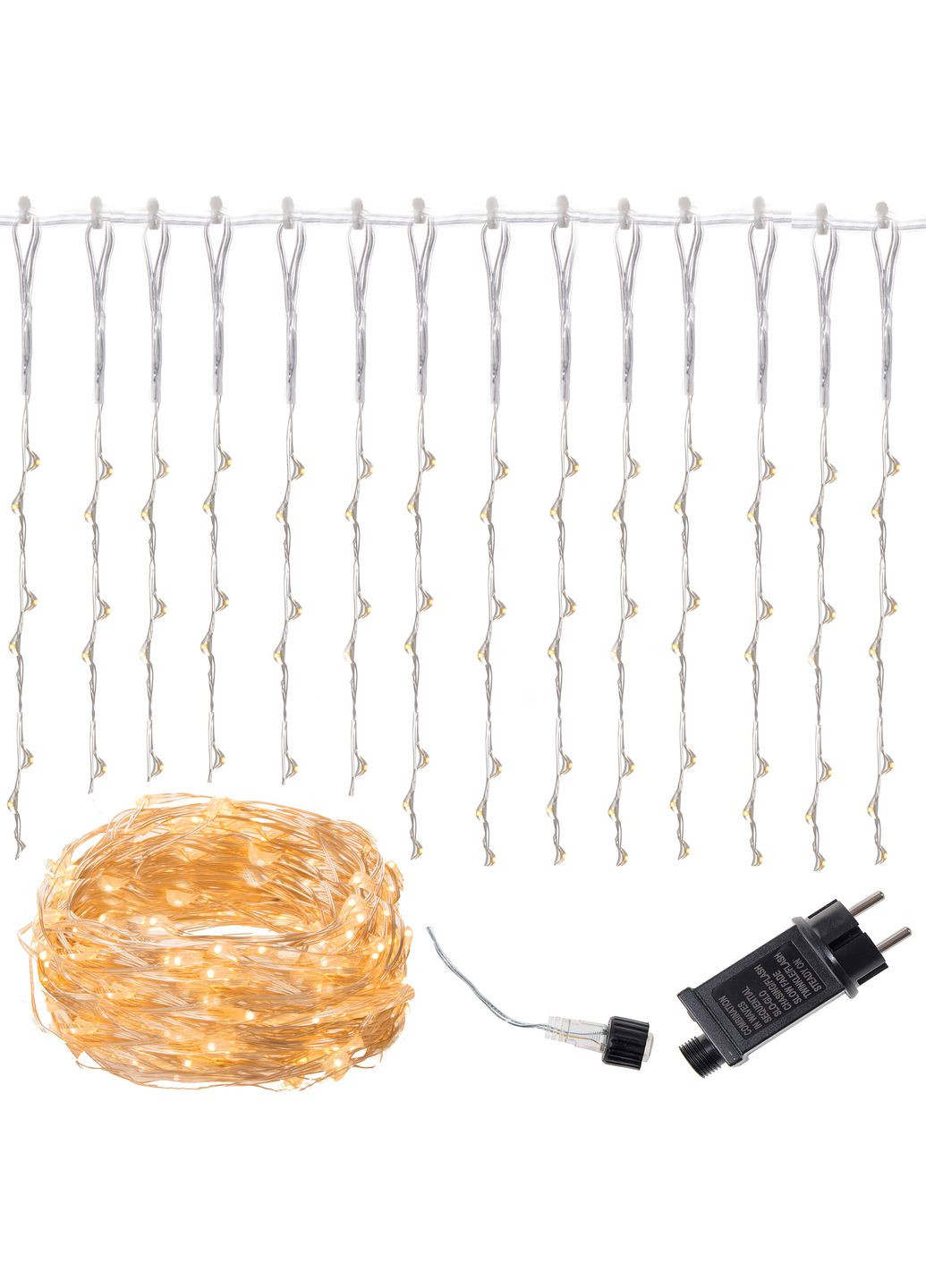 Гірлянда водоспад (штора) 2 x 2 м 400 LED Warm White Springos CL0097 (369014069)