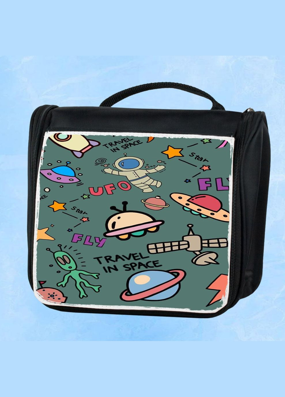 Дорожная сумка - органайзер для косметики несессер Космос #12 Черная No Brand (318677101)