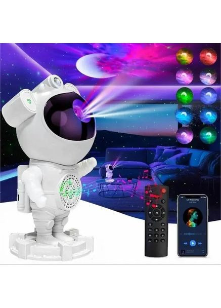 Ночник проектор зоряного неба Астронавт із Bluetooth колонкою Sky Star Astronaut Bambi ZZ-202 Hopestar (363831542)