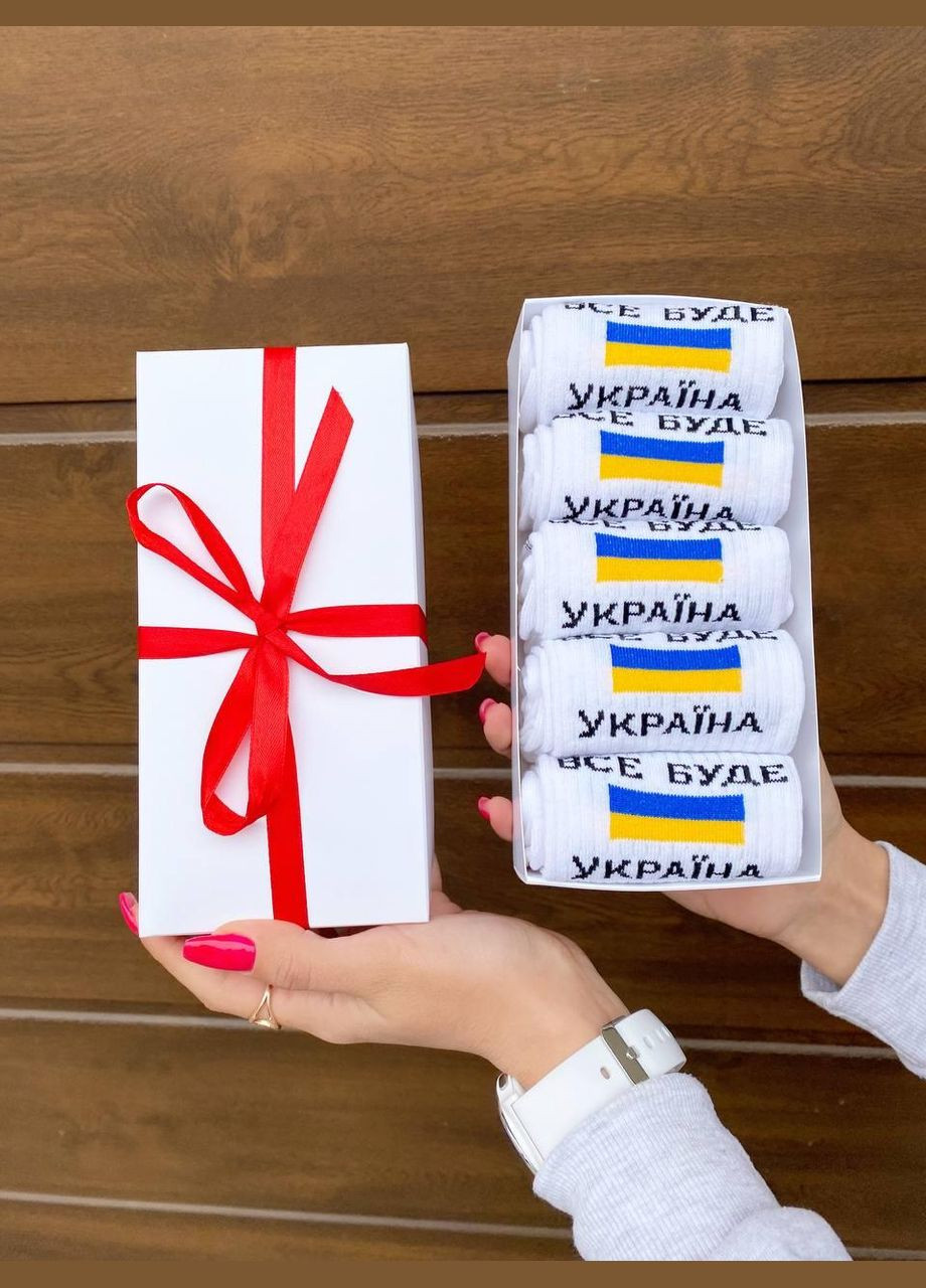 Комбинированные набор мужских патриотических носков 40-45 на 5 пар в подарочной коробке с лентой. Vakko (306515785)