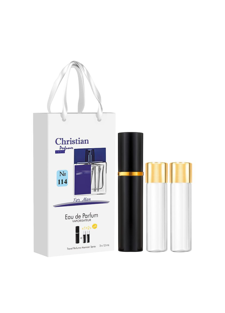 Мужские духи с атомайзером и двумя запасными флаконами по 12 мл «In Blue» Christian (335858332)