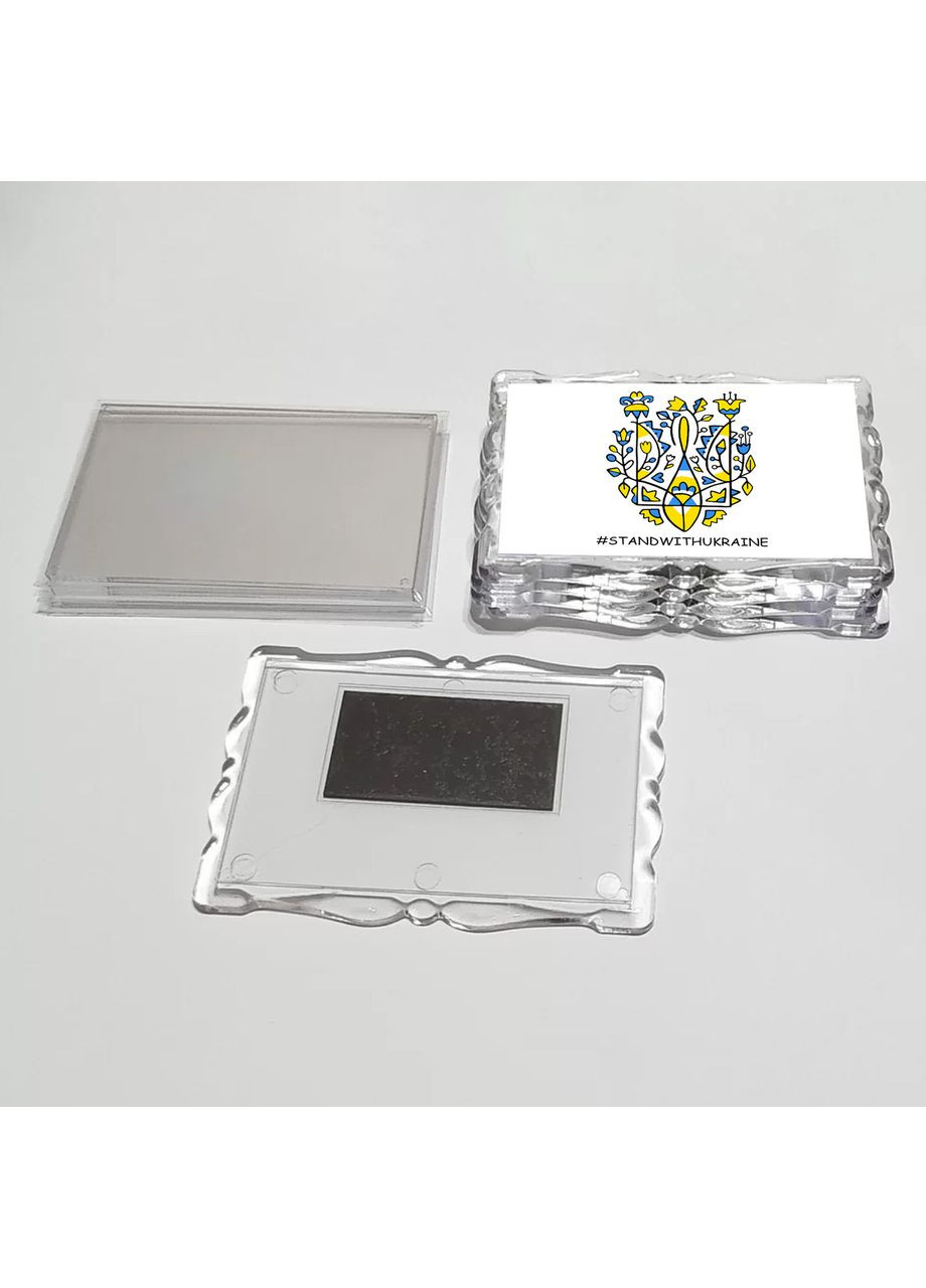Акриловый магнит с печатью "Stand With Ukraine" 92x65 (29569) No Brand (358210423)