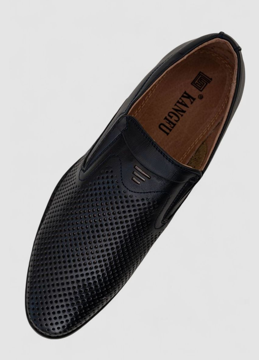 Темно-синие туфли мужские с перфорацией KangFu