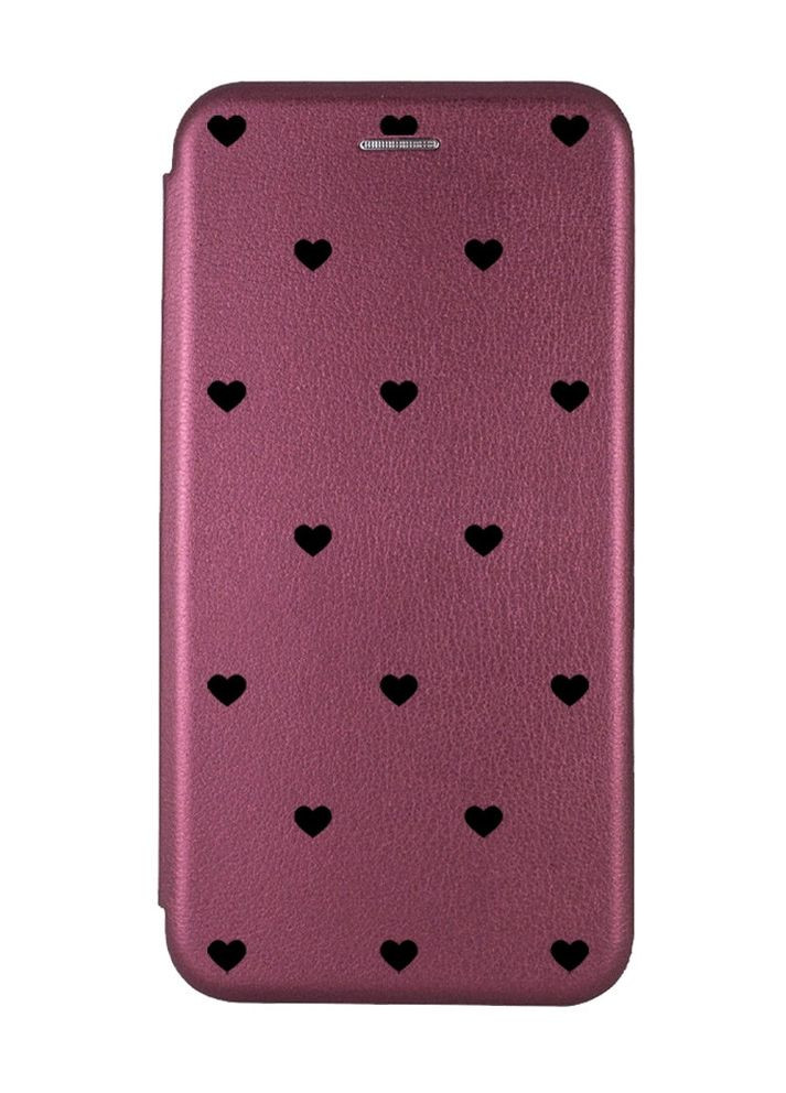 Чехол-книжка с рисунком на Samsung Galaxy A10 (2019) A105 Сердечка черные (принт 402) Creative (365753275)