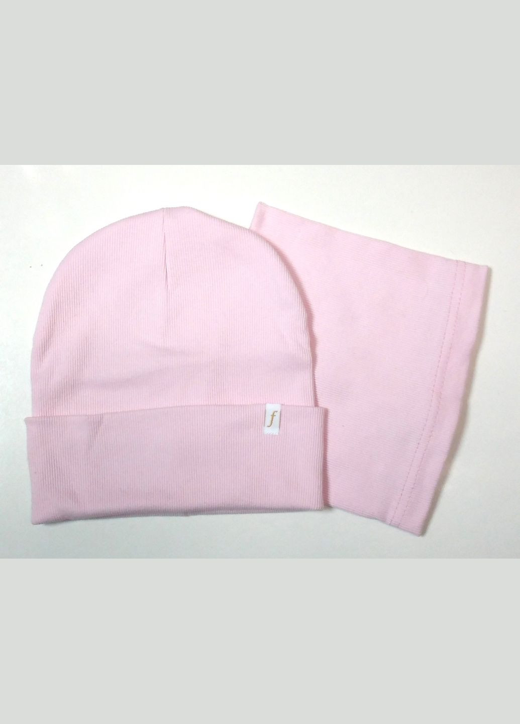 Рожевий демісезонний комплект шапка та бафф Nord