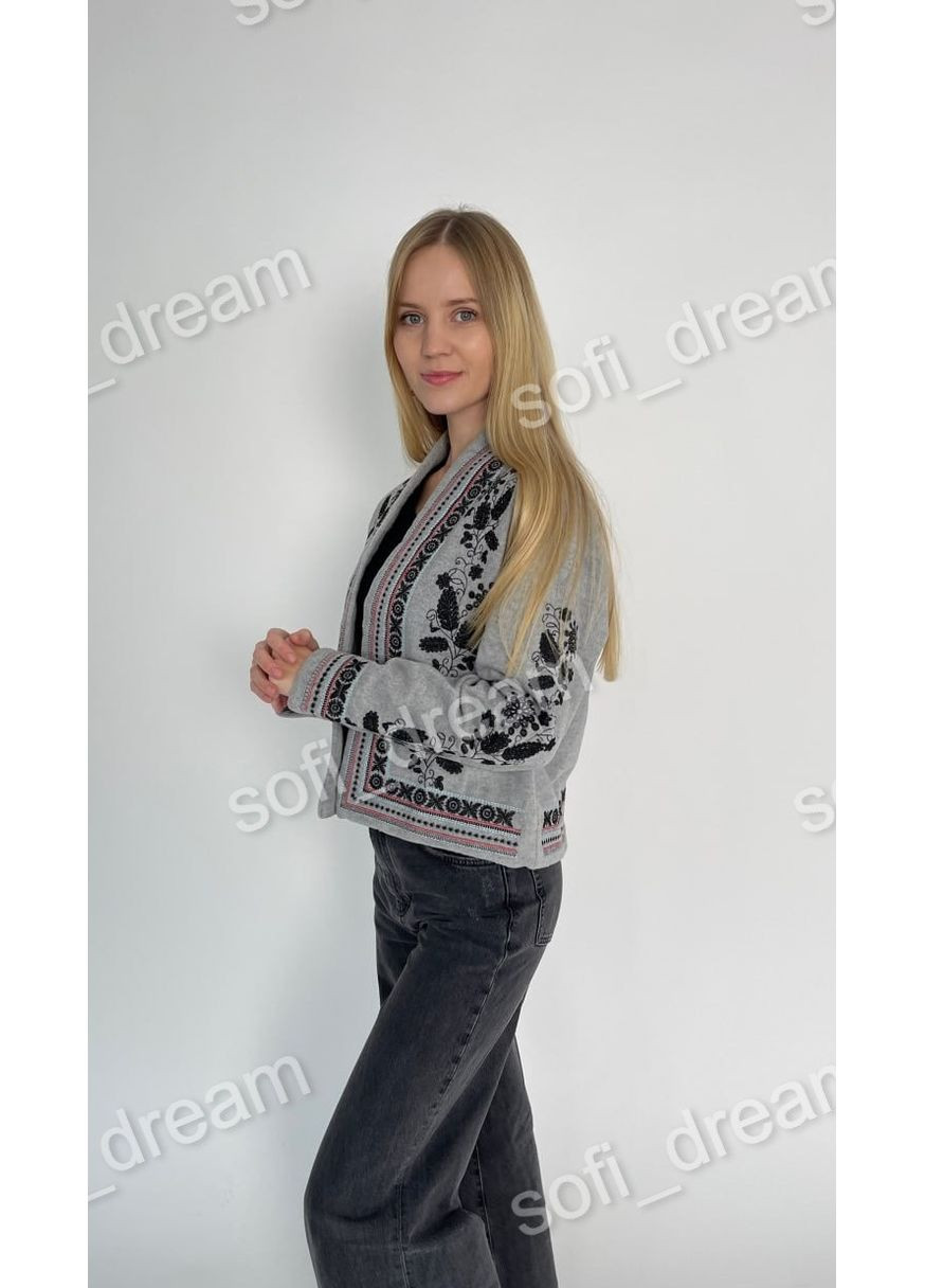 Серый женский женский пиджак с вышивкой ESQ -