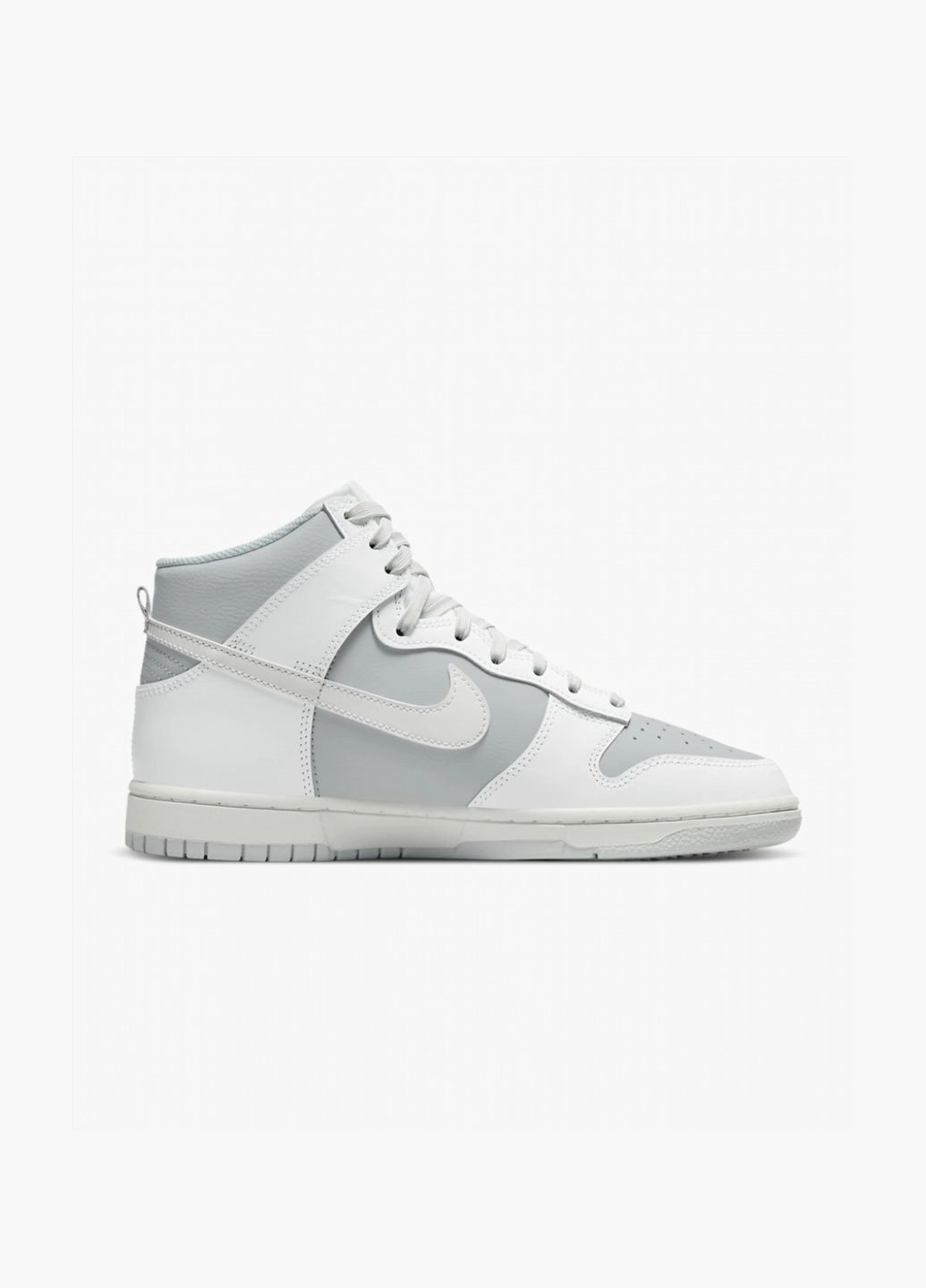 Білі кросівки чоловічі dunk high retro white/grey dj6189-100 Nike